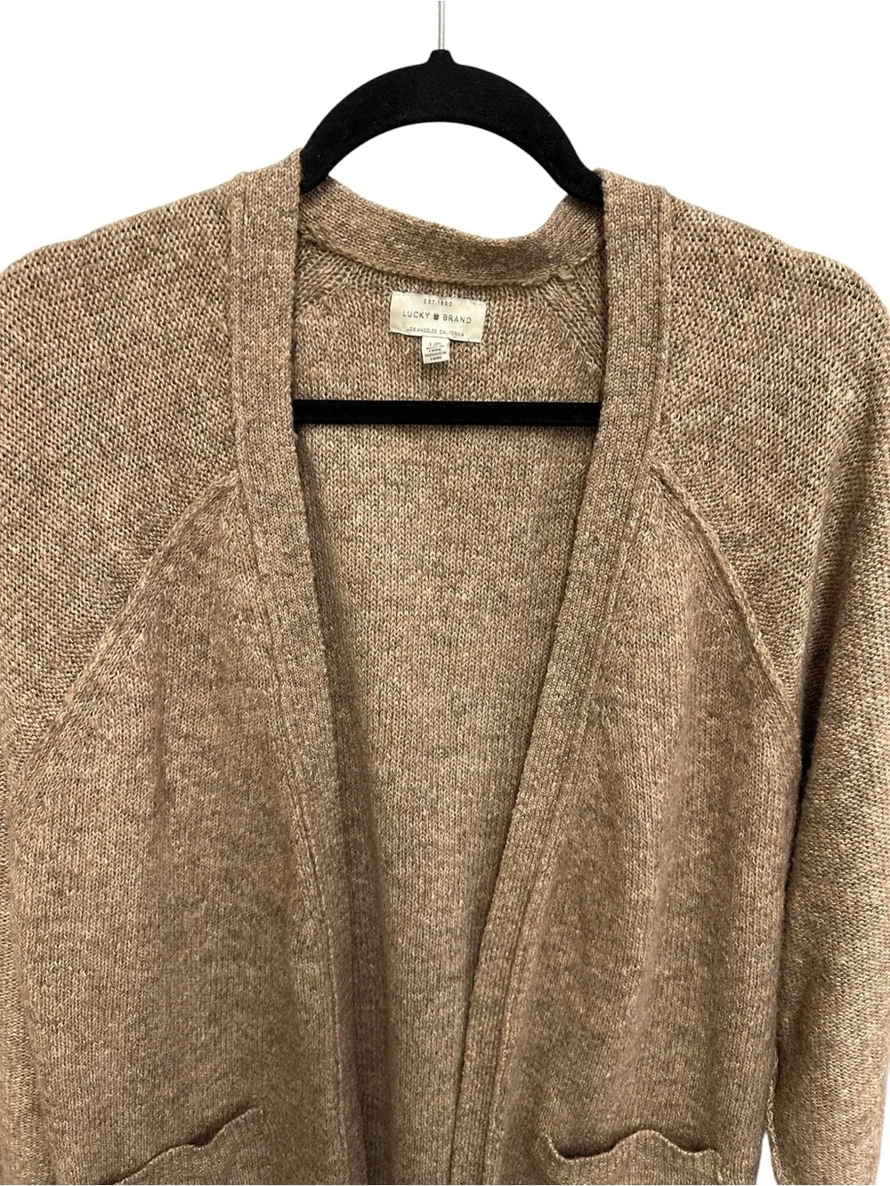 Lucky Brand longline wool blend cardigan sweater Size L warm cozy grannycore